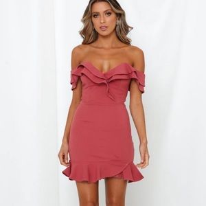 Hello Molly Rose/Pink ruffle mini dress